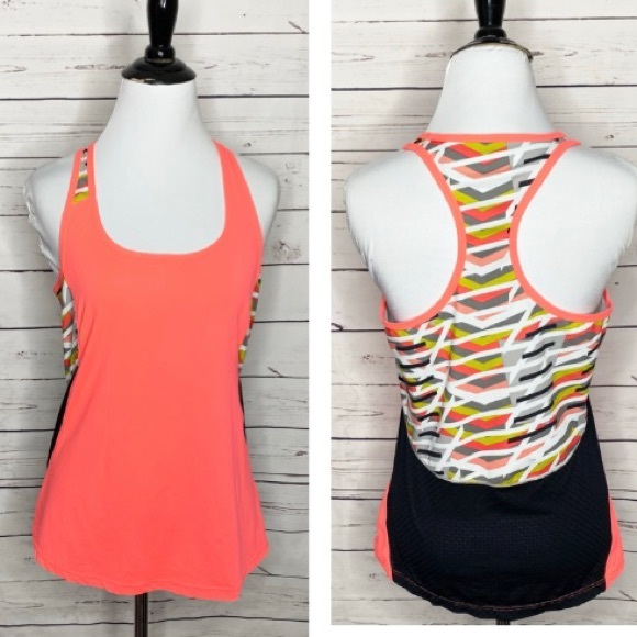 Fabletics Neon Racerback Workout Tank Top Size 6 Small - Picture 1 of 8